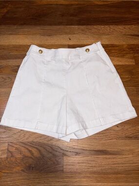 INC International Concepts White High-Waist Sailor-Style Shorts